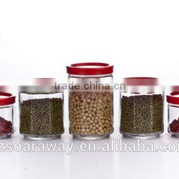 Eco-Friendly Borosiilcate Food Storage Glass Jar With Color Lid