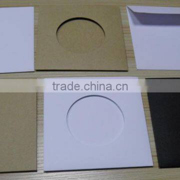 black, brown, white CD envelope with central hole, no flap, cheap price, free sample