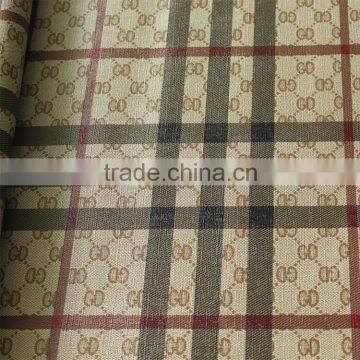 Classic embossing pattern printed pvc synthetic leather for bags Guangzhou leather manufacturer