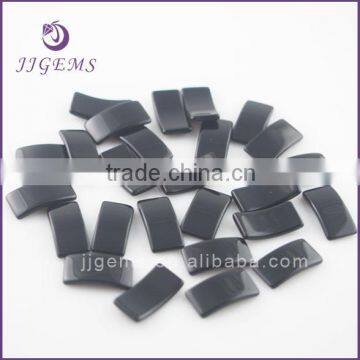 Special thin bridge shape natural black agate onyx gemstone price