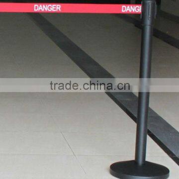 black painted bank queue line control barrier with 3M red belt