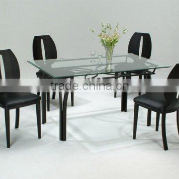 Black coating rectangle Dining Set