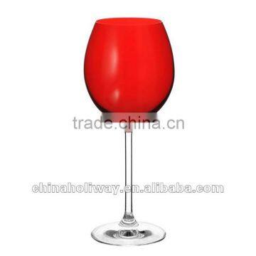 Red Tavola table glass, red wine glass with solid color