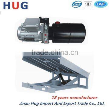 Dock leveler/vehicle loading lift table hydraulic power unit