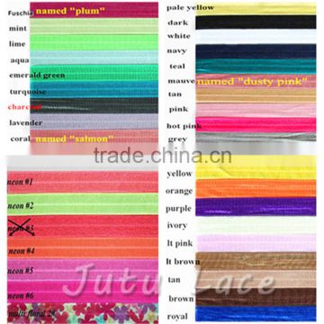 44Colors In Stock - 5/8'' Fold Over Elastic - Custom Print FOE Hair Accessories Hairbands