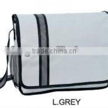 Grey nylon sling bag,14inches messenger laptop bag