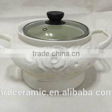 China Manufacturer Stocked Small Ceramic Porcelain Soup Tureen