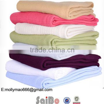 eco friendly plain dyed thin Cotton blanket