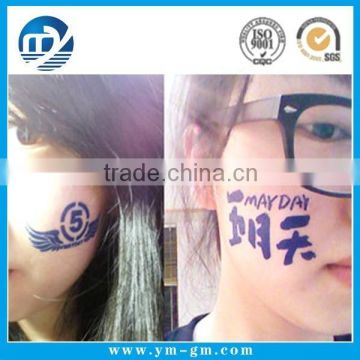 Fashion design face sticker tattoo 3d tattoo sticker