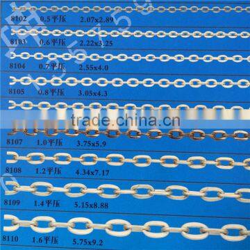 single chain,jewelry basic chain,necklace chain,iron chain,flat cross chain.clothes chain