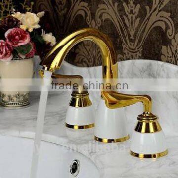 Two handles exquisite antique faucets water tap, swan top brass gravity casting basin faucets, bath faucet hand shower
