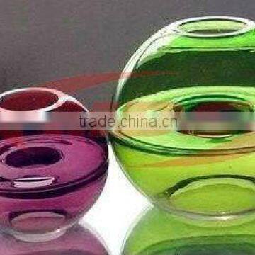 Colored Hand Blown Glass Candle Holders Lanterns