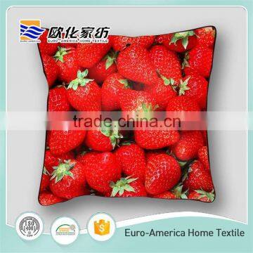 100% Cotton Strawberry Fruit Design Digital Printing Rest Home Car Pillow Cushion photo-4