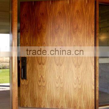 Uniqdoor customized rose wood vertical texture pivot entry door