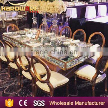 Living Room White Crystal Glass Dining Table , Home Crystal Pendant Table