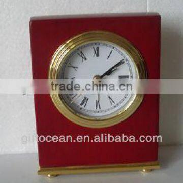 analog sweep table wood clock, square hotel solid wood clock