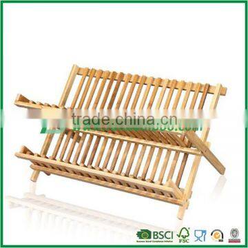 Fuboo Bamboo 2-tier dish drainer foldable