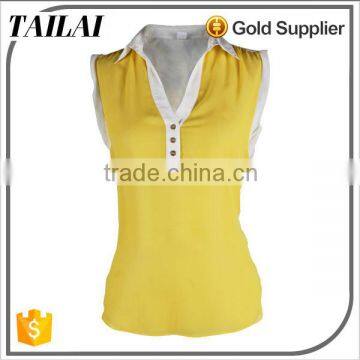 Wholesale 2016 New Custom Beautiful Sleeveless Shirt Women