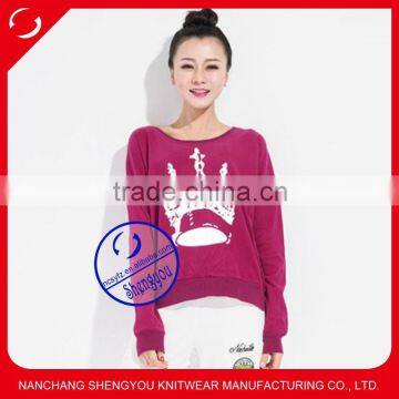 Custom wholesale printed crewneck hoody