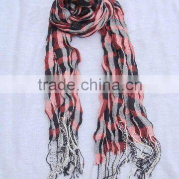 Checked or Striped Pashmina scarf in Woven