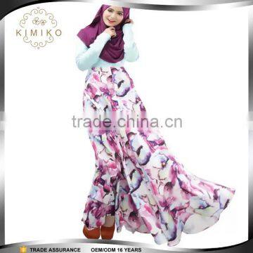 Latest Design Print Muslim Maxi Skirt for Ladies