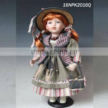 16 inch country girl cheap Baby porcelain doll