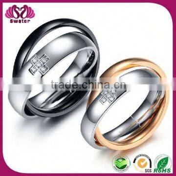 Customized Size Double Stacked Double Finger Ring With Chain