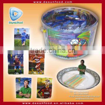 Fruit stick candy with Football star 3D puzzle card