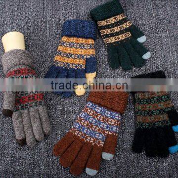 Hot Gift For Christmas 2015 Special Knitted Touch Screen Gloves For Men