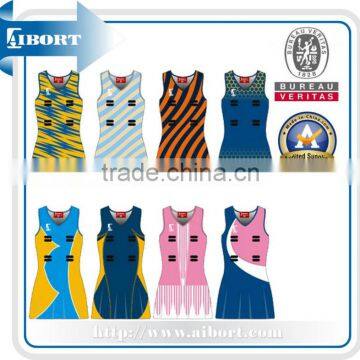 SUBNT-572 girls team sublimated netball uniforms 2013