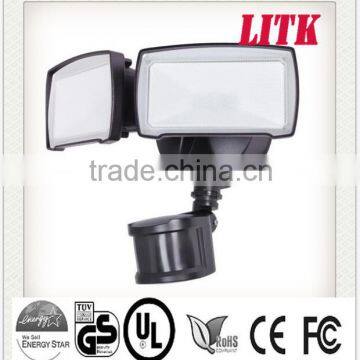 litk 180-Degree 2-Head White LED Motion-Activated Flood Light with Timer