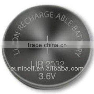 LIR2032 LIR1620 LIR2025 3.6V lithium-ion coin cell batteries rechargeable