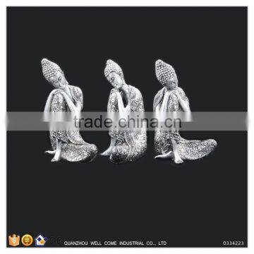 Silver Paint Female Buddha Statue Figure Of Buddha Of Crossing photo-6