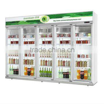 Large Commercial refrigerator showcase 5 glass door