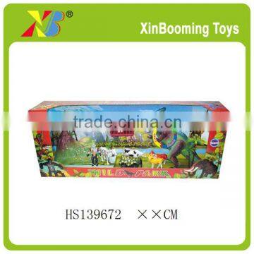 Novel dinosaur toy and plastic farm animals play set toy