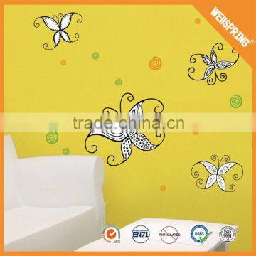 2015 beautiful waterproof cheap 3d art butterfly pvc wall sticker