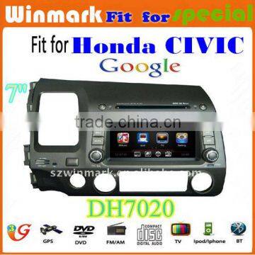 7inch 2din special car dvd player for Honda civic left(2007-2011) with GPS BT FM/AM TV PIP 3G etc