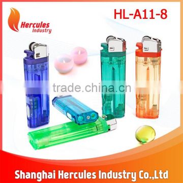 Cigarette mini flint gas lighter with led light HL-A11-8