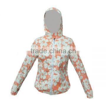 High quality summer flower waterproof jacket womens