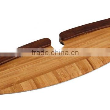 Bamboo Cutting Edge Pizza Slicer with Bamboo Handle