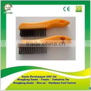 yellow plastic handle wire brush