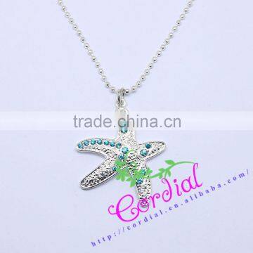 Wholesale Cartoon Character Rhinestone Pendant/Lovely Star Fish Rhinestone Pendant For Chunky Necklace
