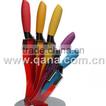 5pcs knife set with block Model No: K014 color swiss knife set