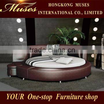 2015 new modern design leather round bed B80037