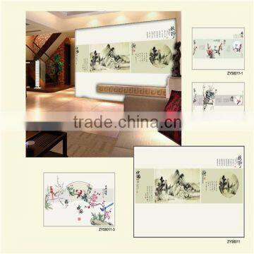 Cutomized pvc / canvas large photo wallpaper