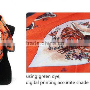 Factory Direct Luxury Custom Digital Printed Twill Scarf 100% Silk Scarf photo-2