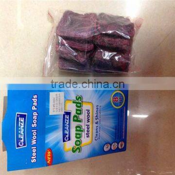 in plastic or card package steel wool soap pad