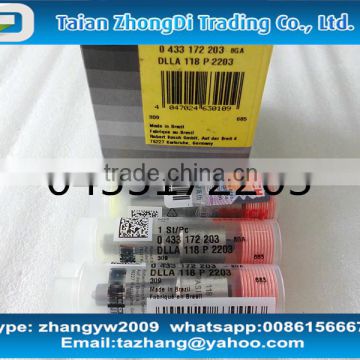 High quality nozzle 0433172203 DLLA118P2203 for injector 0445120236