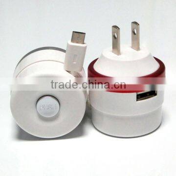 chemical resistance ABS 5V 2A reasonable price Single usb port travel charger cable EU plug