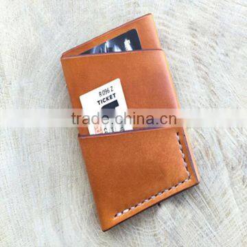Personalized Slim Wallet ,Handmade Vegetable Tanned genuine Leather wallet
